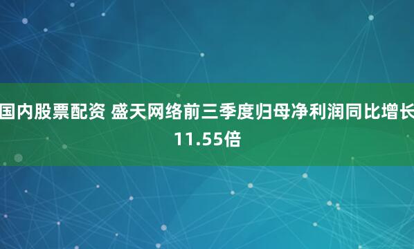 国内股票配资 盛天网络前三季度归母净利润同比增长11.55倍